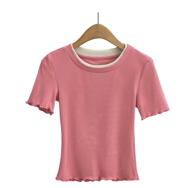 Runwaylover 2667 Short Sleeve Ladies Sexy Falbala T-Shirt