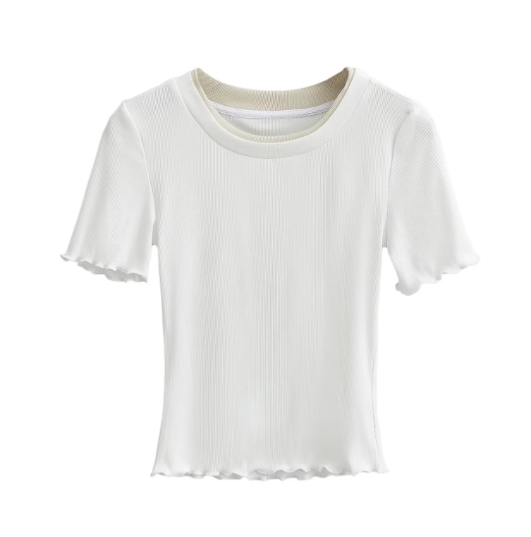 Runwaylover 2667 Short Sleeve Ladies Sexy Falbala T-Shirt