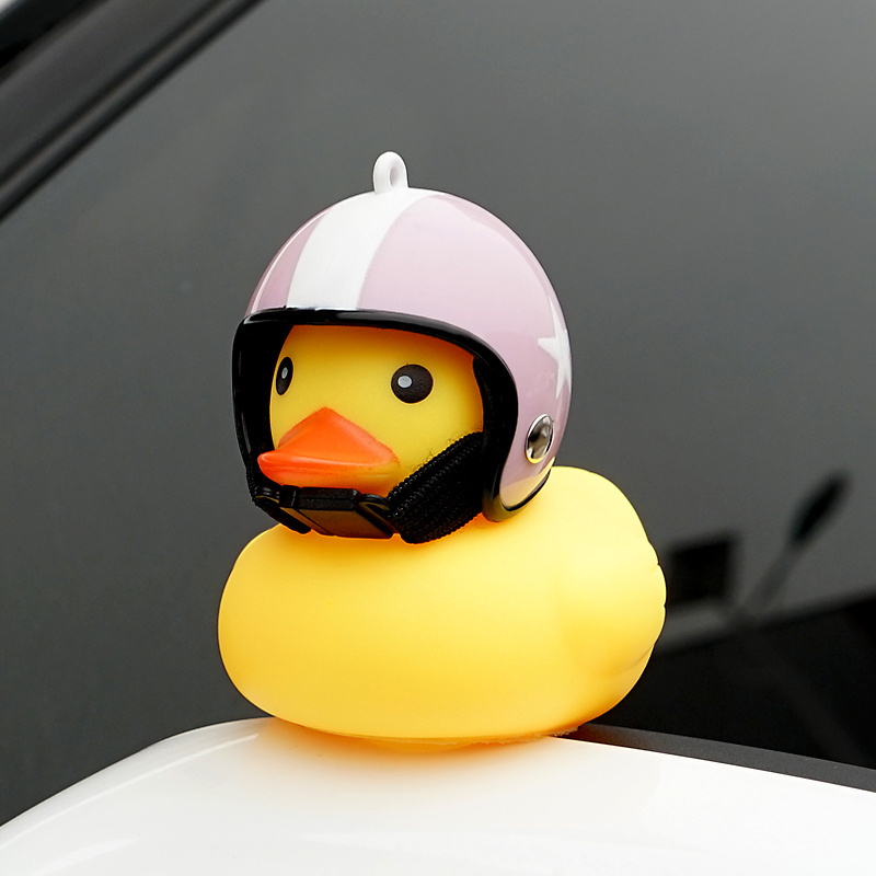 Car Decoration Small Yellow Duck Matt Rearview Mirror With Seamless Glue Electric Car Decoration Creative Helmet Decoration