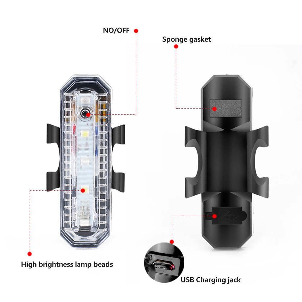 Wholesale LED  Bicycle  Warning Rear Light  USB Rechargeable Easy To Mount For Any Seat Tube Bike Accessories