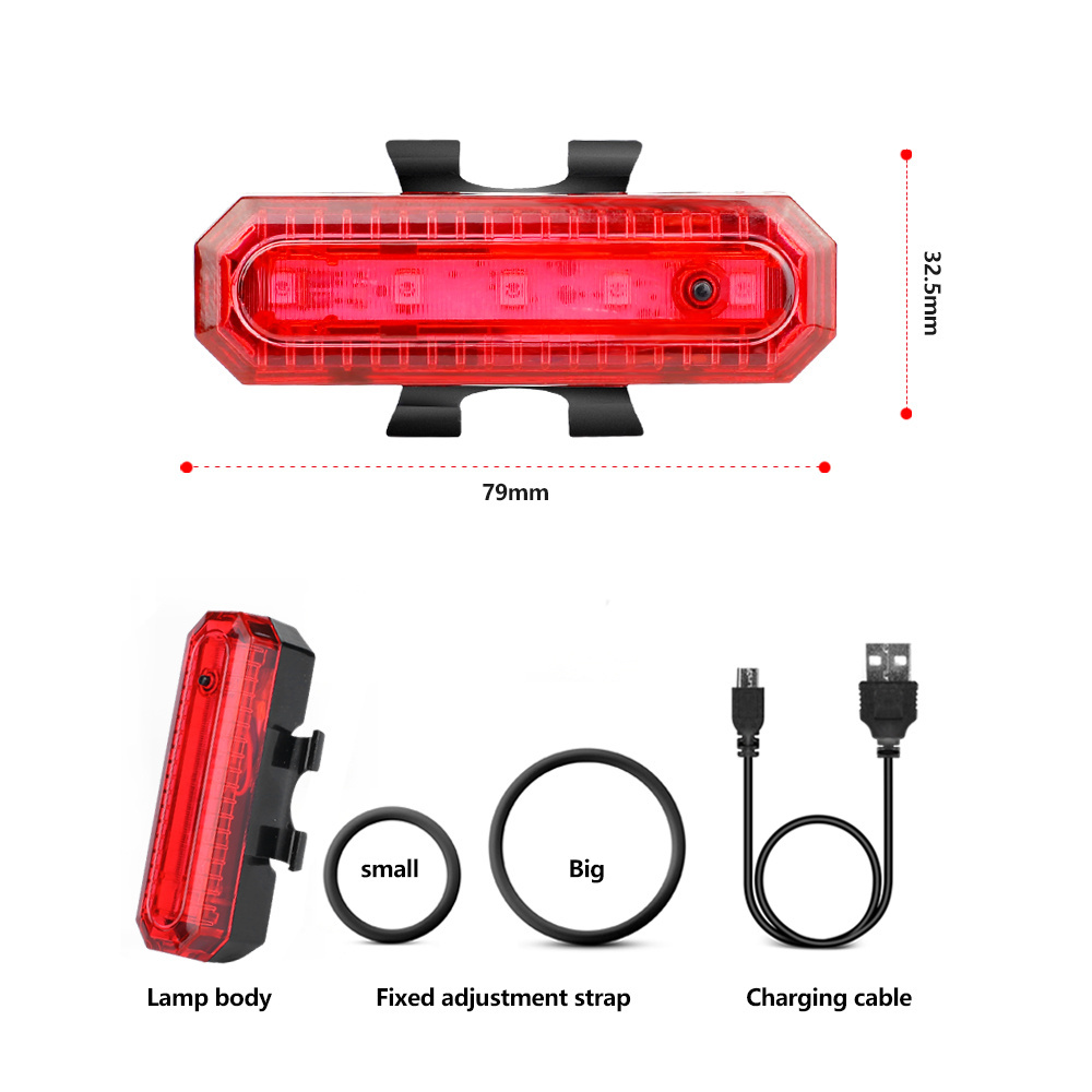 Wholesale LED  Bicycle  Warning Rear Light  USB Rechargeable Easy To Mount For Any Seat Tube Bike Accessories