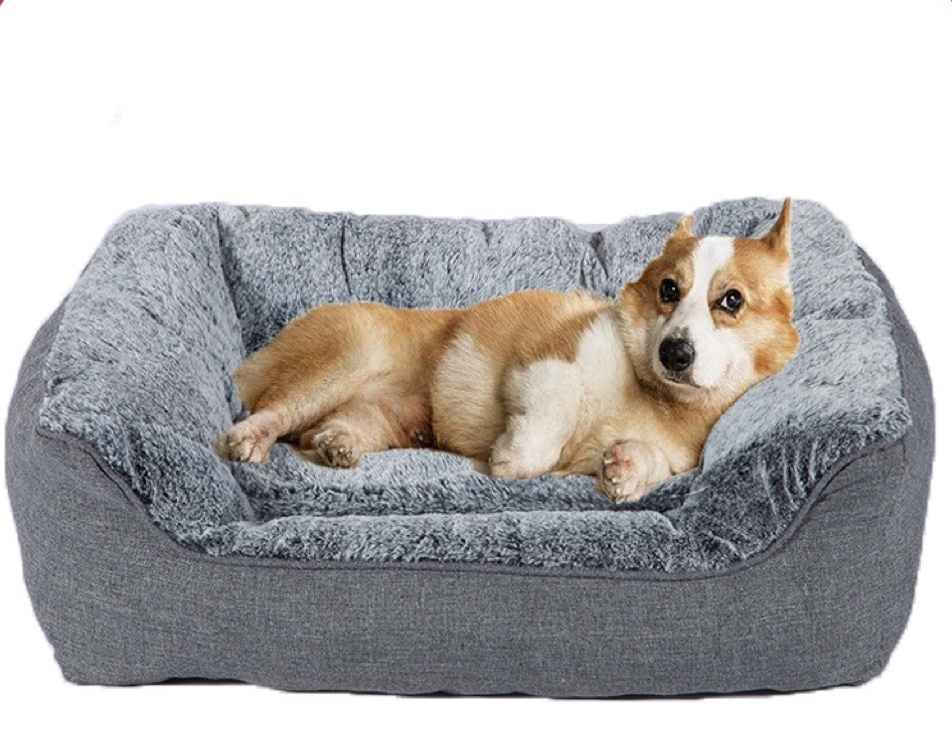 Wholesale Oversized Size XXL Eco Friendly Faux Fur Pet Shared Custom Printed Memory Foam Pet Dog Bed