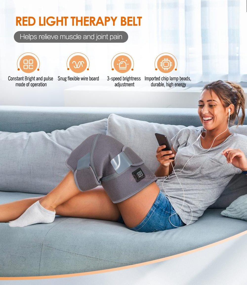 Home Use Led Red Light Therapy Belt For Knee Joint Infrared Light Therapy Wrap 660nm 850nm Sports Relief Pad