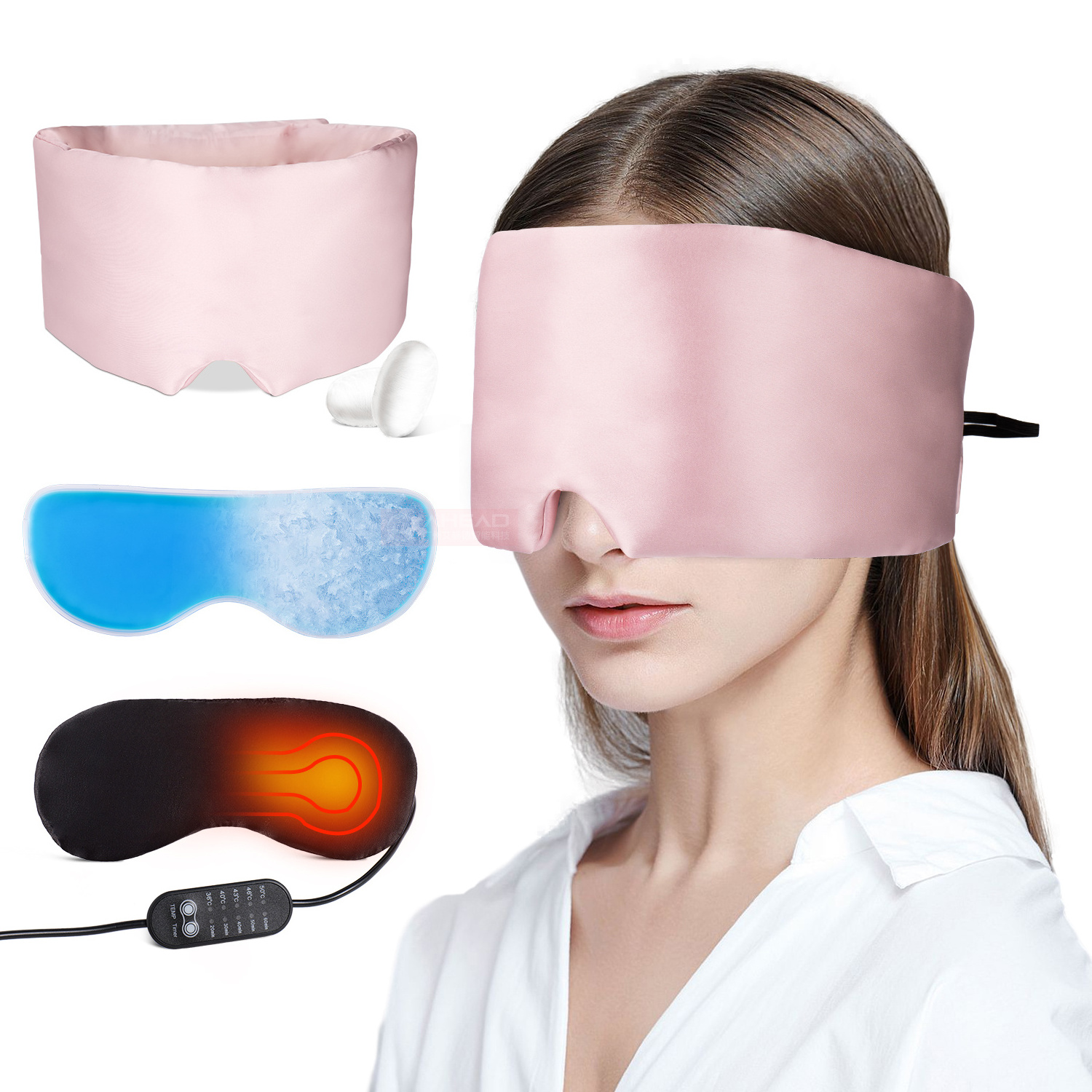 Hot Compress Eye Mask Cooling Gel Eye Mask Heating Massage Eye Mask 5-Speed Temperature Control And 5-Speed Timing