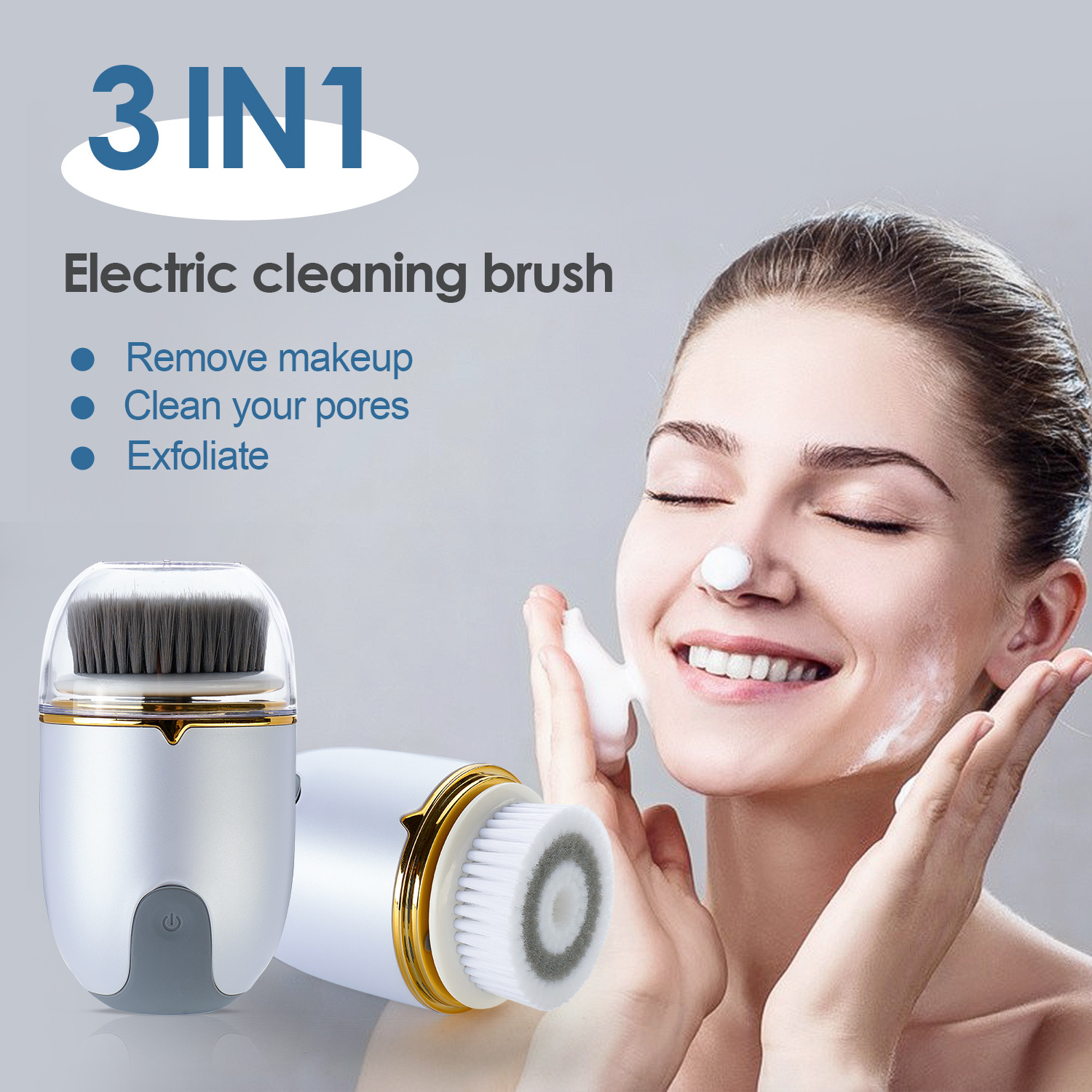 facial cleansing brush exfoliating spin brush facial cleaner sonic facial cleansing brush