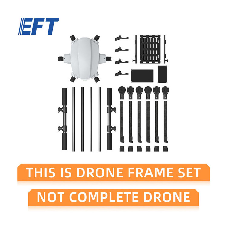 2023 hot sale EFT heavy lift cargo drone frame X6100 6-axis long range food delivery drone can match camera and E5 motor set