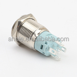 IP65 self-locking 8/12/ 16/19 mm piezo switch metal push button switch