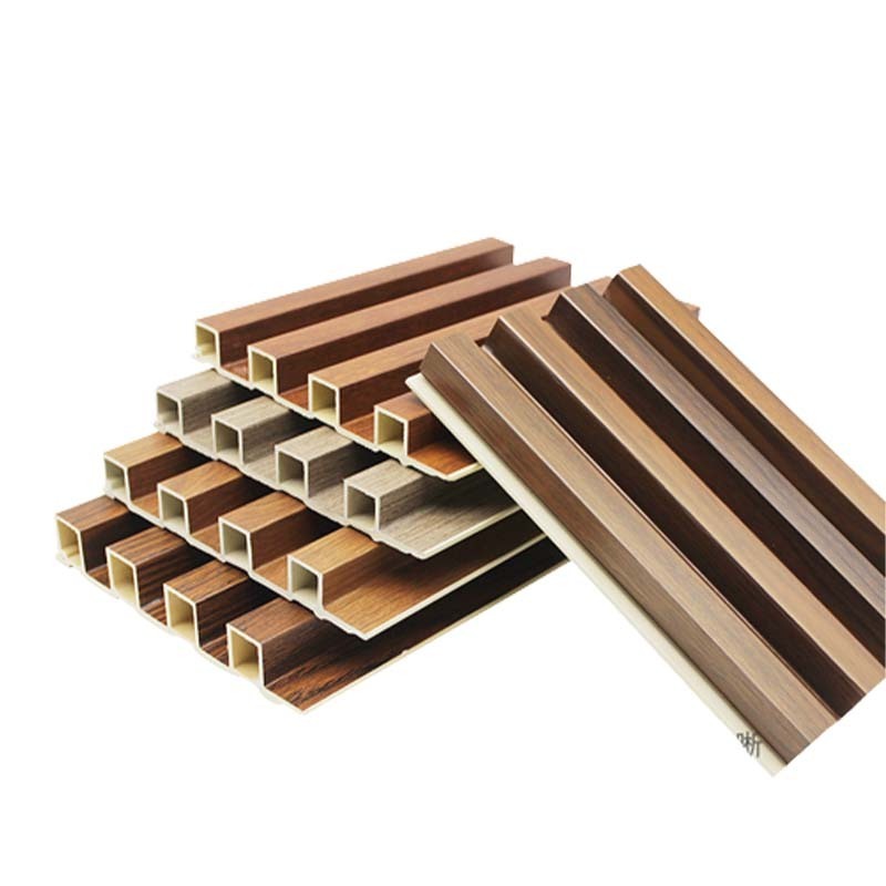 Wooden Grain Decor Wall Panel Bamboo Charcoal Interior Fluted WPC Wall Panel for Home Decoration