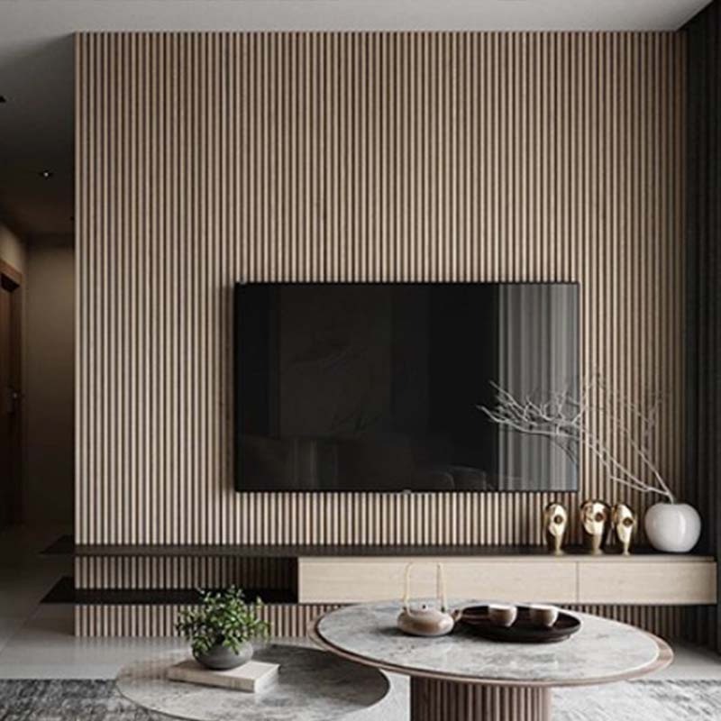 Decorative Wall Cladding Seamless Plastic Wooden Composite Fluted WPC Wall Panel for Interior Decoration