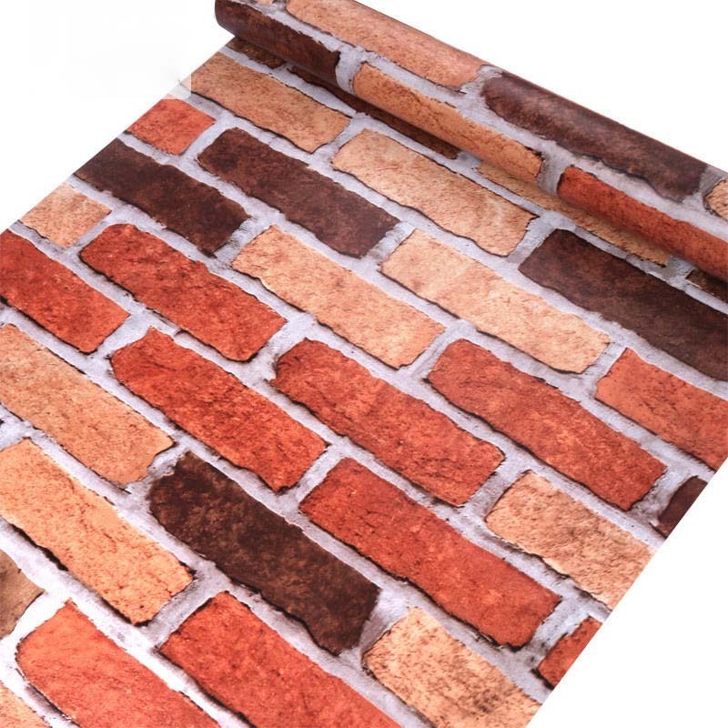 Wall Tiles 45cm Self Adhesive Red Brick 3d Wallpaper Sticker For Bed Room Wallpaper Rolls Peel And Stick Wall Sticker Home Decor