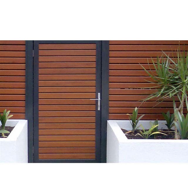 Villa garden waterproof fireproof wood plastic composite wpc fence gate privacy wpc wooden fence door