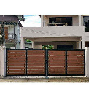 Villa garden waterproof fireproof wood plastic composite wpc fence gate privacy wpc wooden fence door