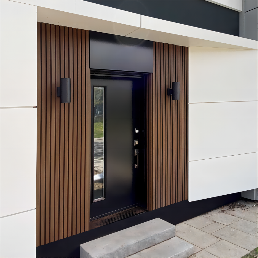 Outside Weatherproof Designs Eco Office House Modern Slat Flat Composed External WPC Wall Panels