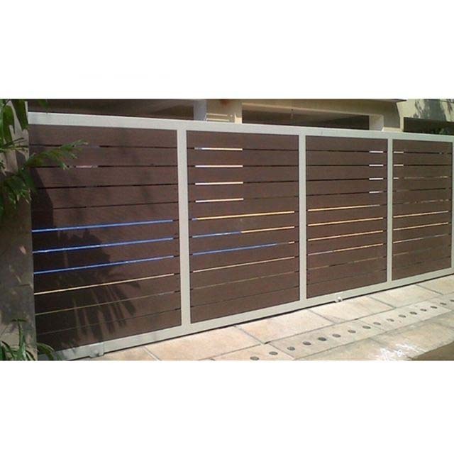 Villa garden waterproof fireproof wood plastic composite wpc fence gate privacy wpc wooden fence door