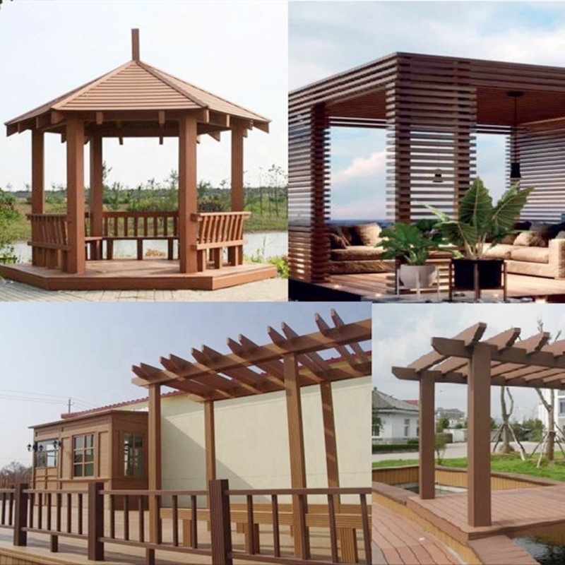 WPC Pergola post 10x10 durable residential outdoor garden wood plastic composite Pergola Waterproof louver design gazebo