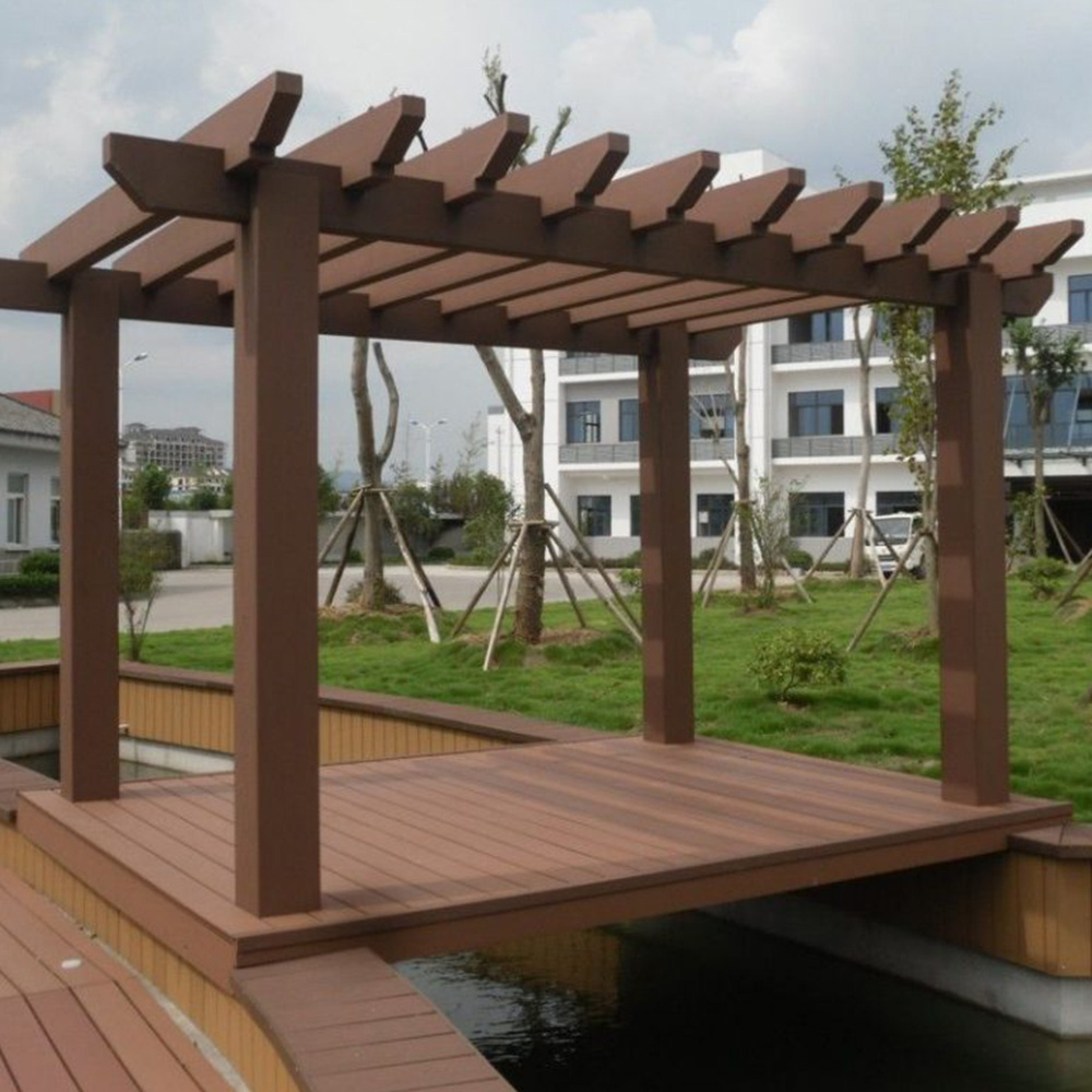 WPC exterior eco friendly low maintenance wood plastic gazebo composite outdoor easy install pergolas