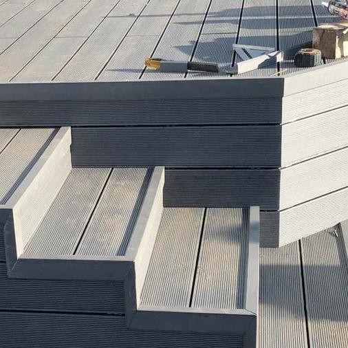 Outdoor wall use waterproof wpc edge band wall corner line wpc decking corner skirting edge trim