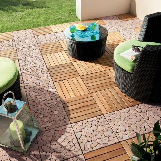 Stone Tiles DIY Installation Outdoor stone interlocking deck tiles