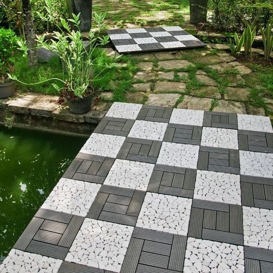 Stone Tiles DIY Installation Outdoor stone interlocking deck tiles