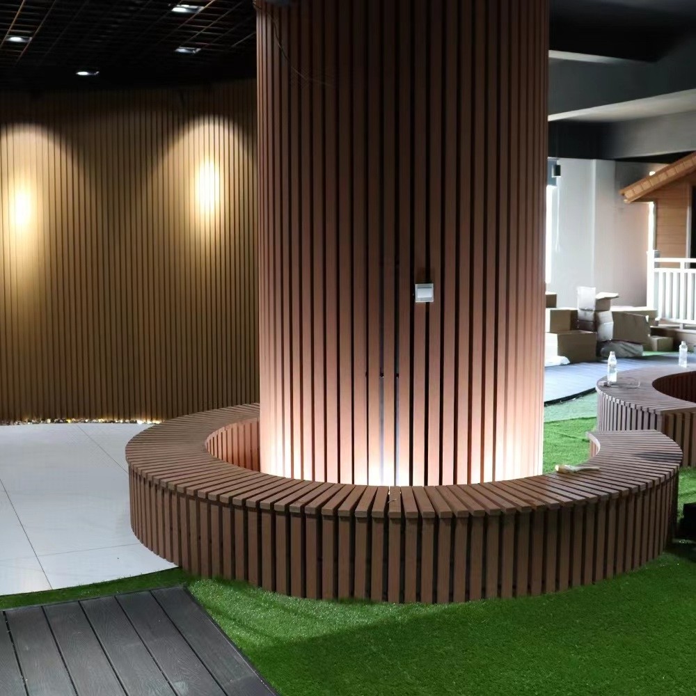 Hot Sale Teak Surface Wooden Pvc Wall Panel Wpc Ceiling Panels uv resistance for outdoor sport gym homes office exterior wall