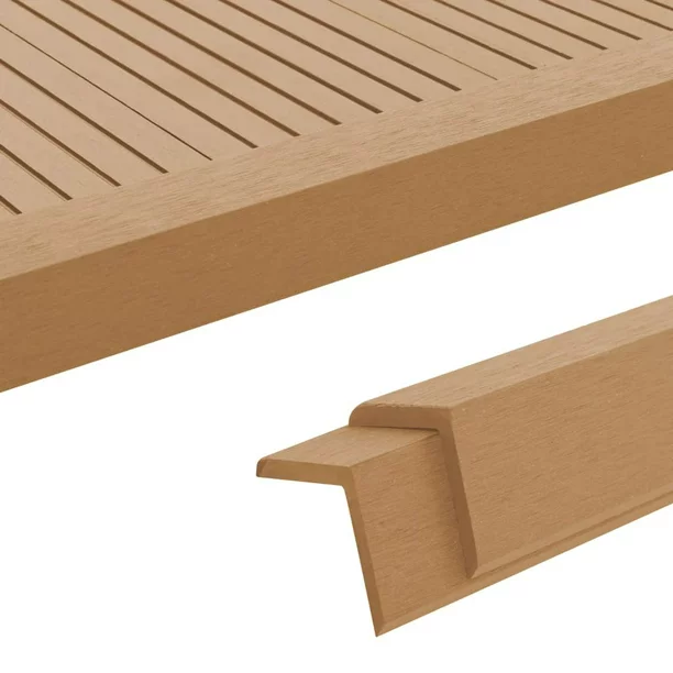 Wood plastic composite edge skirting for wpc decking in L shape for side cover and decorative decking exterior