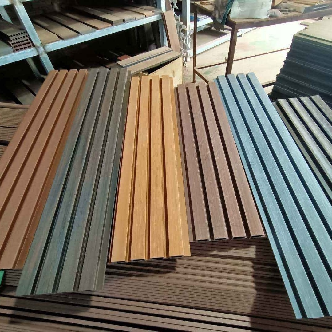 High density co extrusion fluted wall cladding co-extrusion co-extruded wood pvc wood plastic composite exterior wpc panel wall