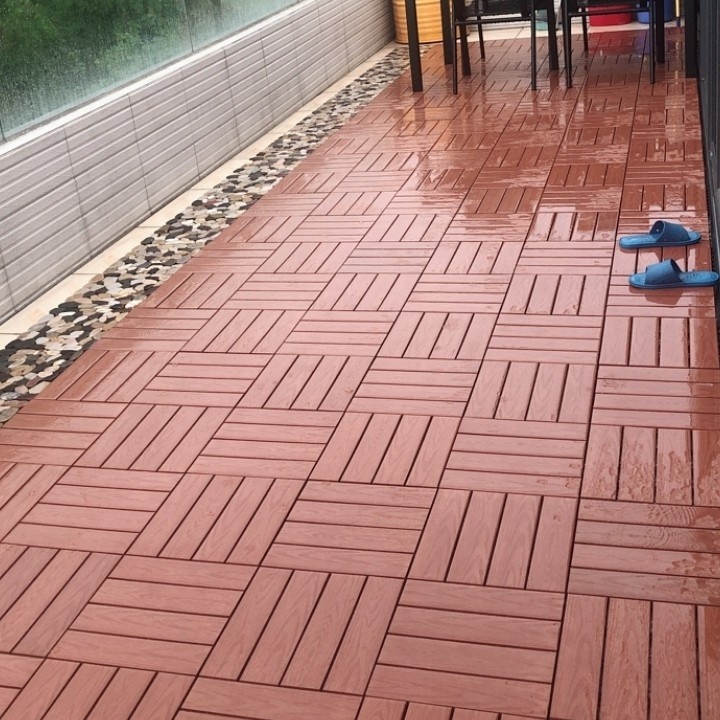 FLT Cheap Price Wpc Deck Diy Tiles Outdoor Wpc Interlocking Decking Tiles Diy Tiles