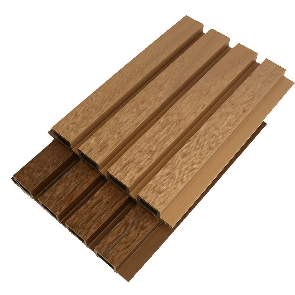 219*26mm Wood Wall Panels Design outdoor Laminated Wpc Slat Fluted planks for wall