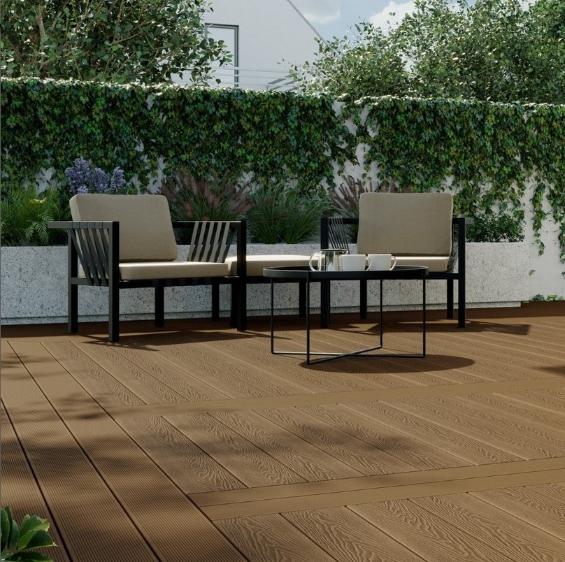 New technology Terrasse Flooring Wpc Terrace Planks Light Grey Wpc Decking Boards Water-proof Wpc Deck 140*25mm