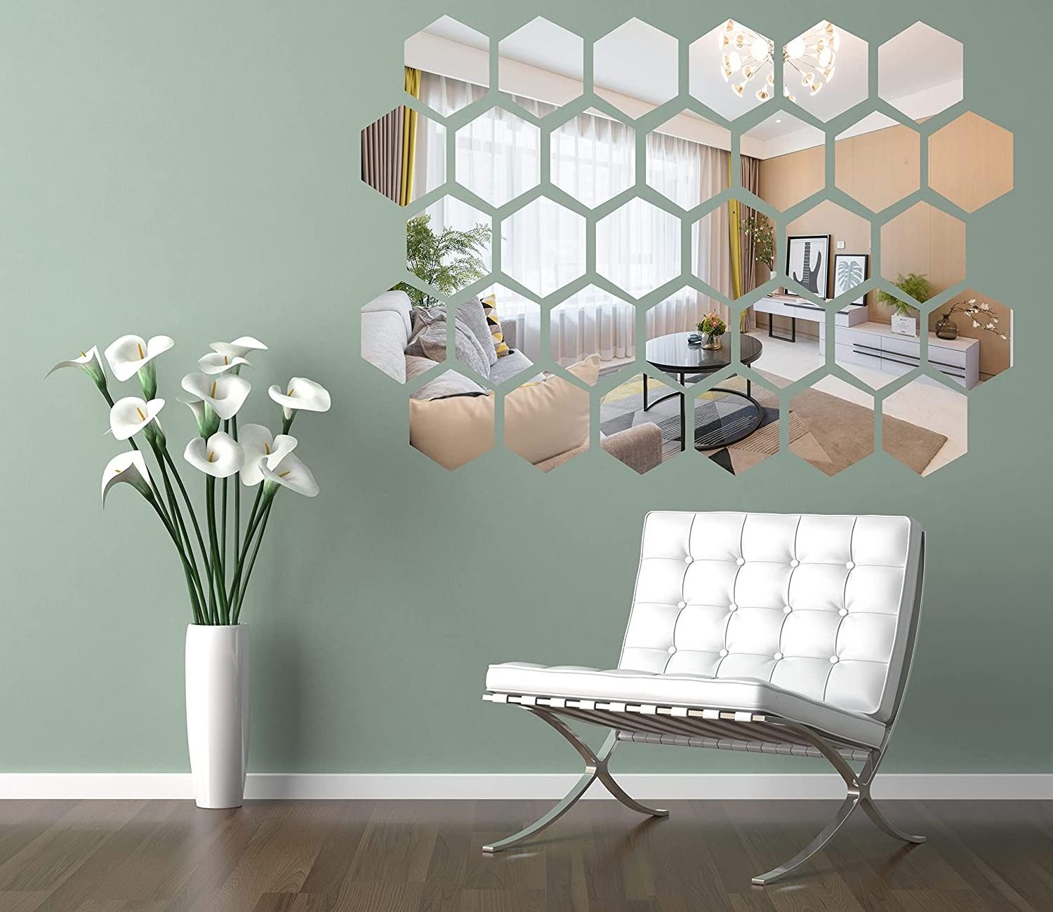 12Pcs/Set Hexagon Mirror Wall Stickers 3D Acrylic Mirrored Decorative Sticker Waterproof Home Decor custom Wall stickers