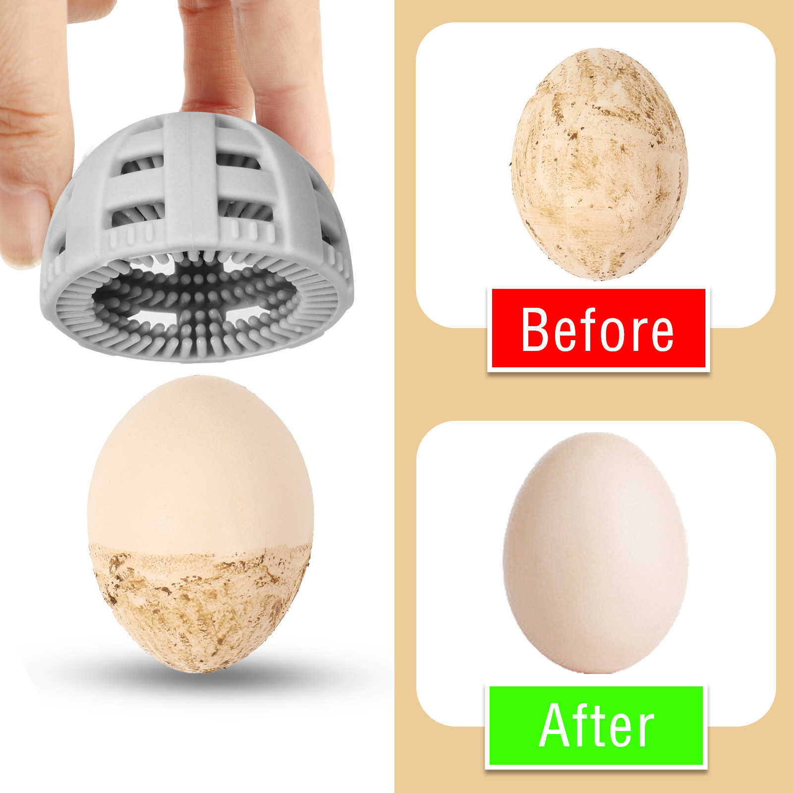 Hot product Egg Scrubber for Fresh Eggs Silicone Egg Washer Machine Tool Must Have Kitchen Gadgets