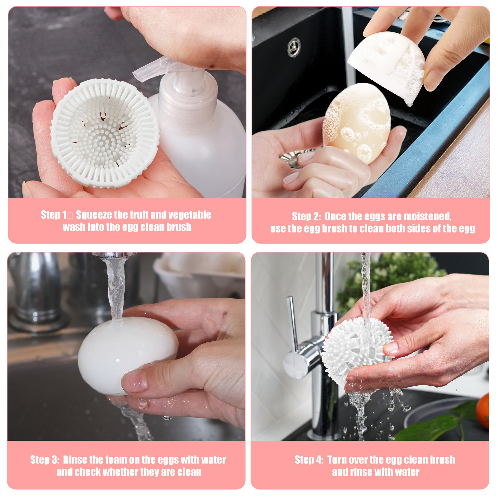 Hot product Egg Scrubber for Fresh Eggs Silicone Egg Washer Machine Tool Must Have Kitchen Gadgets