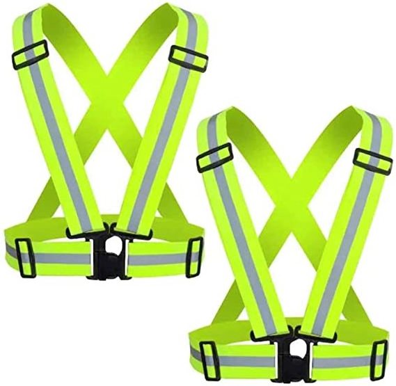 High Visibility Vest Adjustable Straps for Outdoor Reflective Safety Vest 2 pieces pack Cycling Walking and Riding belt