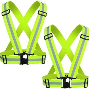 High Visibility Vest Adjustable Straps for Outdoor Reflective Safety Vest 2 pieces pack Cycling Walking and Riding belt