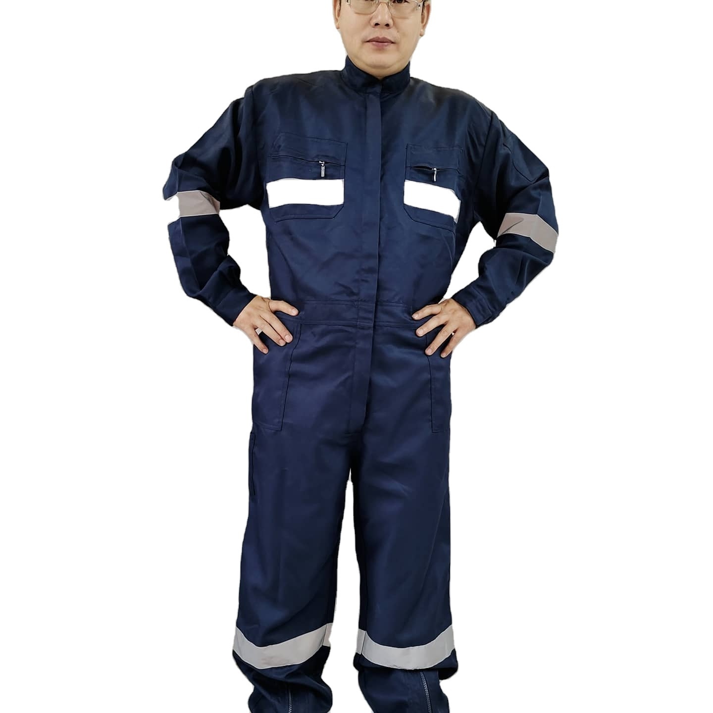 Men's Enhanced Visibility Twill Back Coverall with Chest Pockets, Oversized Fit, Long Sleeve