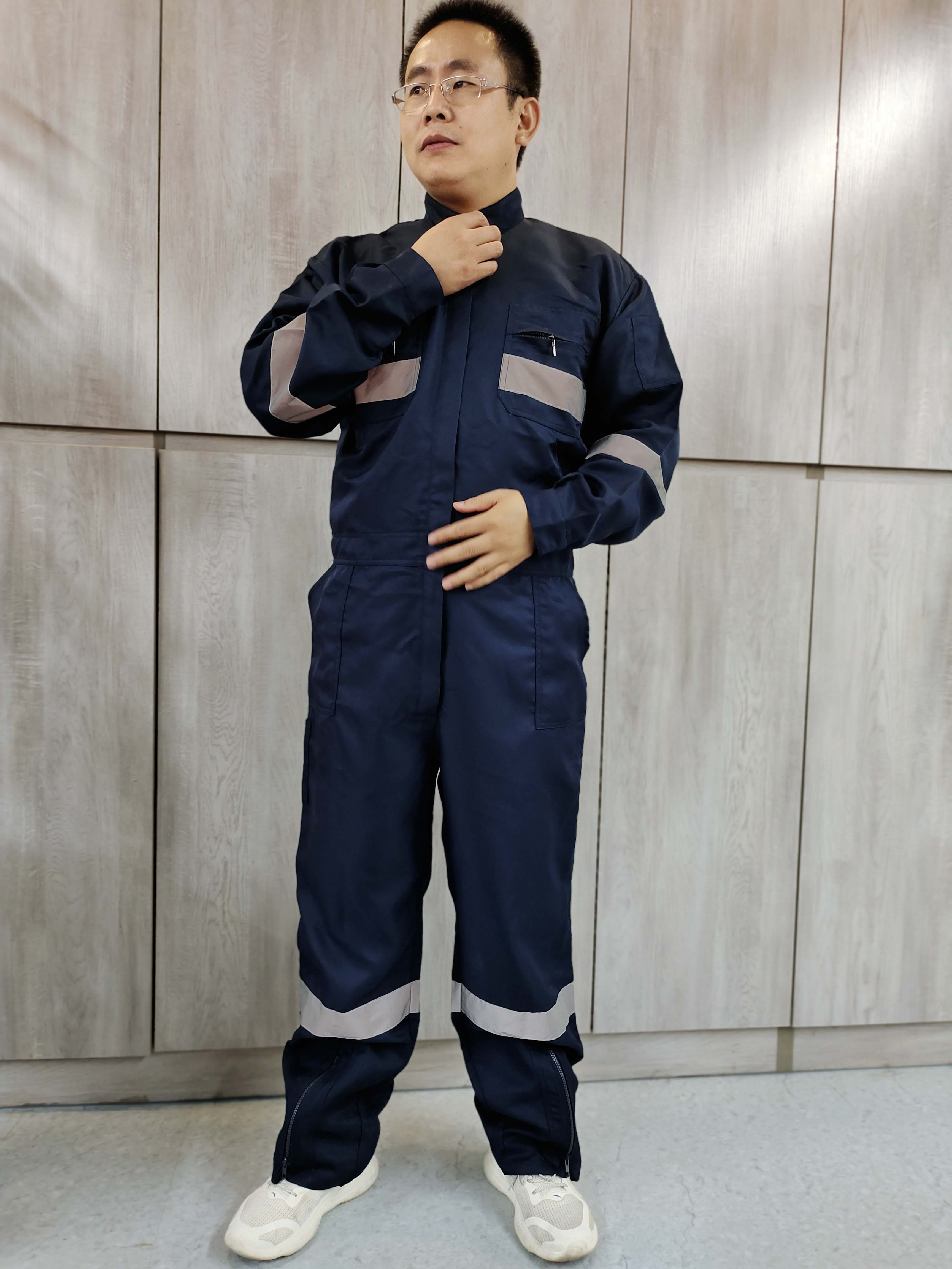 Men's Enhanced Visibility Twill Back Coverall with Chest Pockets, Oversized Fit, Long Sleeve