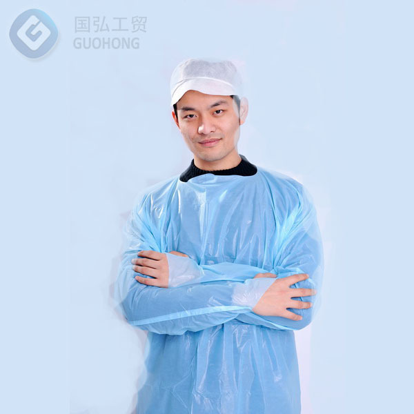 Factory Price With Long Sleeves Plastic Apron PPE Gowns Disposable CPE isolation apron nurse apron medical plastic