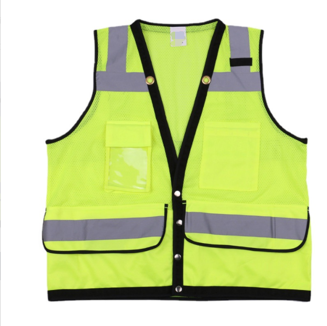 100% Polyester breathable Yellow orange non-sleeve cheap safety jacket running night warning safety vest