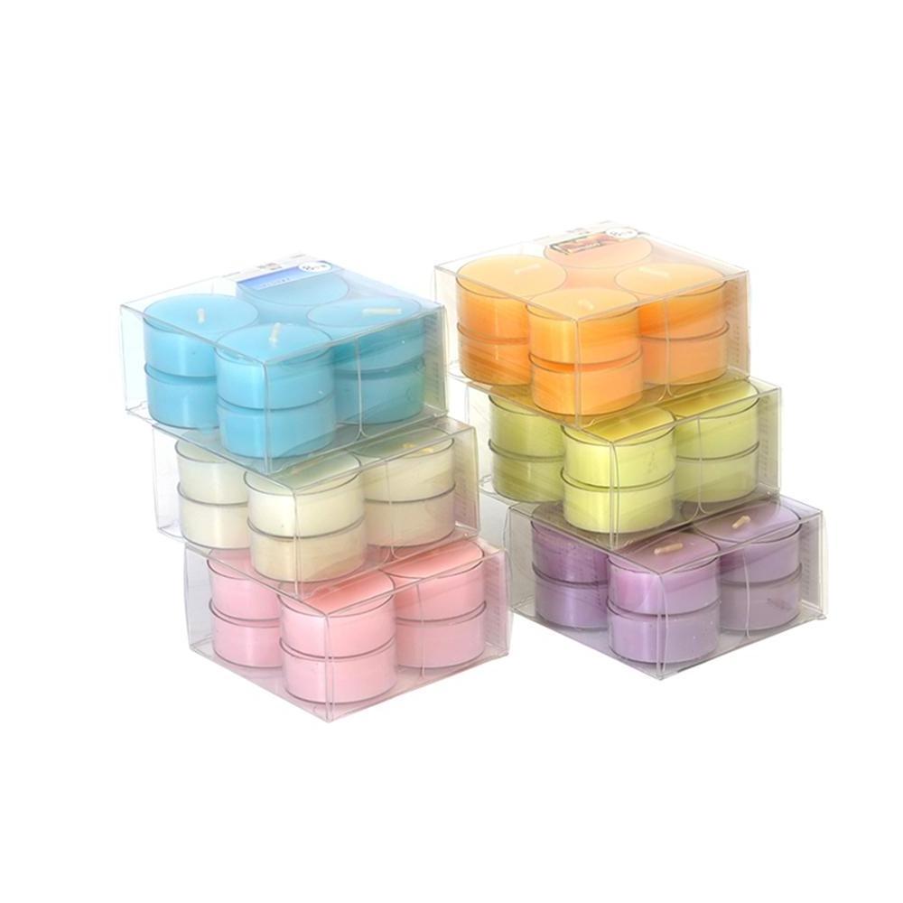 Wholesale One Pack Of 8 Handmade Clear Cups Scented TeaLight Candles For Spa Dinner Home Decor Meditation