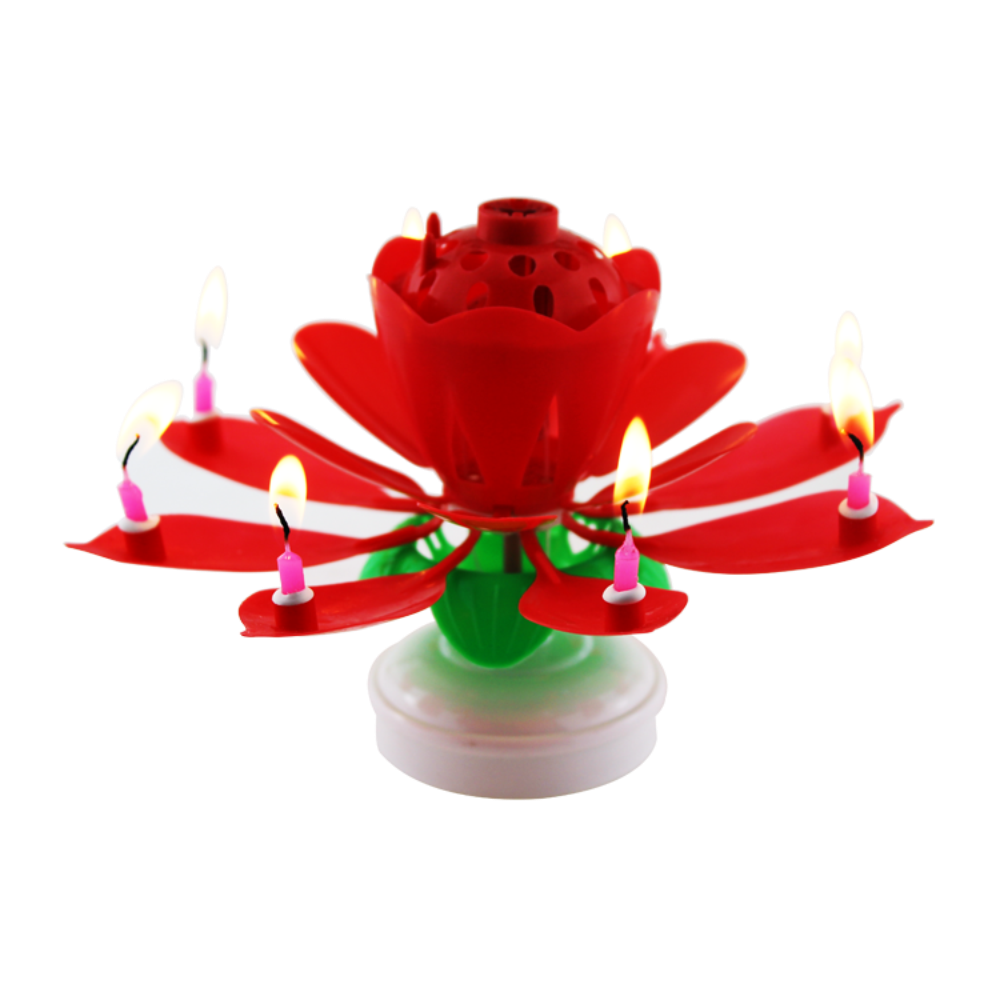 Wholesale Handmade Colorful Musical Birthday Song Candles Red Candle Birthday Cake Flower Music Opening Mother's Day Happy