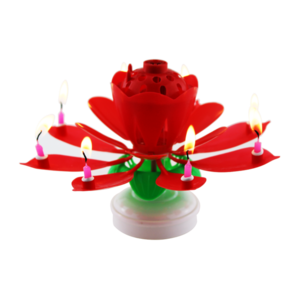 Wholesale Handmade Colorful Musical Birthday Song Candles Red Candle Birthday Cake Flower Music Opening Mother's Day Happy