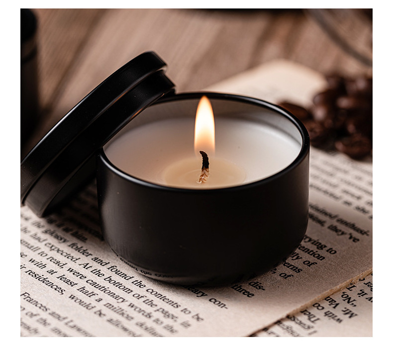 Private Label 40g Travel Soy Wax Scented Candle Black Glam Mini Essential Oil Pillar for Home Decor for Meditation Bulk Sell