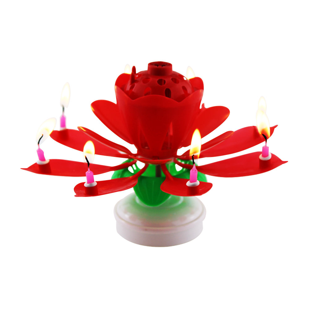 Handmade Magic Lotus Cake Birthday Wish Candle 8/14pcs Colorful Little Flower Firework Music Birthday Candle Mother's Day