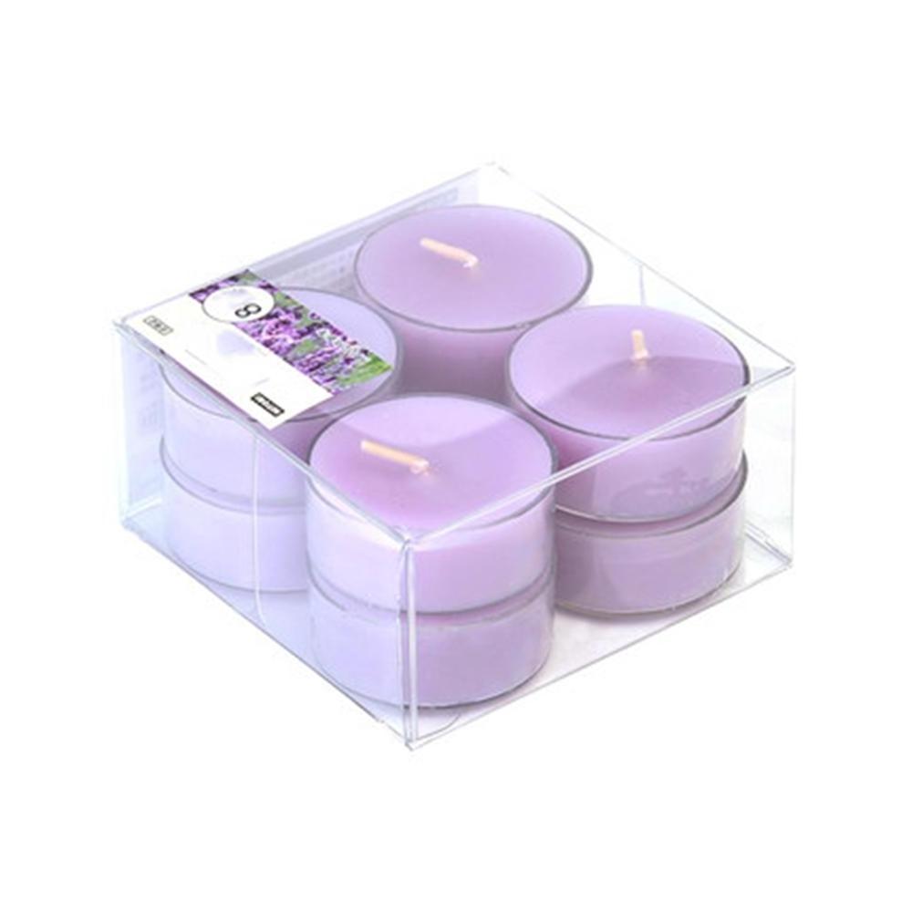 Wholesale One Pack Of 8 Handmade Clear Cups Scented TeaLight Candles For Spa Dinner Home Decor Meditation