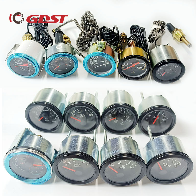 GDST 52mm Triple Kit Oil Temp Gauge Water Temp Gauge Oil Pressure Gauge or Volt Meter with Sensor 3in1 Car Meter