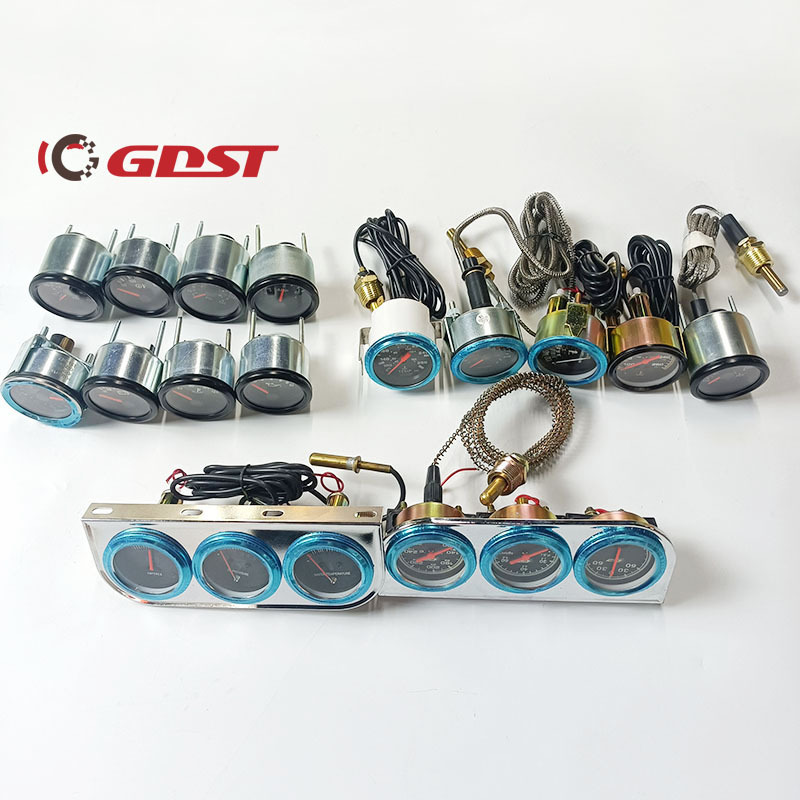 GDST 52mm Triple Kit Oil Temp Gauge Water Temp Gauge Oil Pressure Gauge or Volt Meter with Sensor 3in1 Car Meter