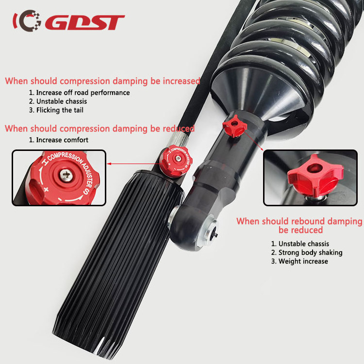 GDST Off Road Rebound And Compression Adjustable Coilover Lift Kit Nitrogen shock absorber For Jeep Cherooke XJ