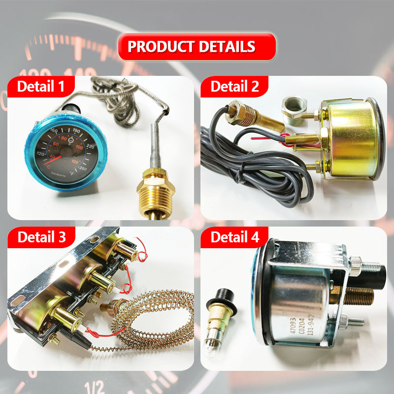 GDST 52mm Triple Kit Oil Temp Gauge Water Temp Gauge Oil Pressure Gauge or Volt Meter with Sensor 3in1 Car Meter