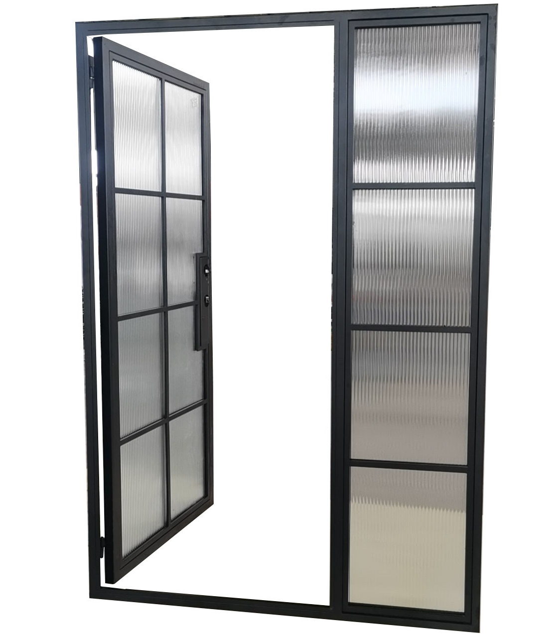 Customized Steel Frame Tempered Glass Interior Swing Door for Restaurant