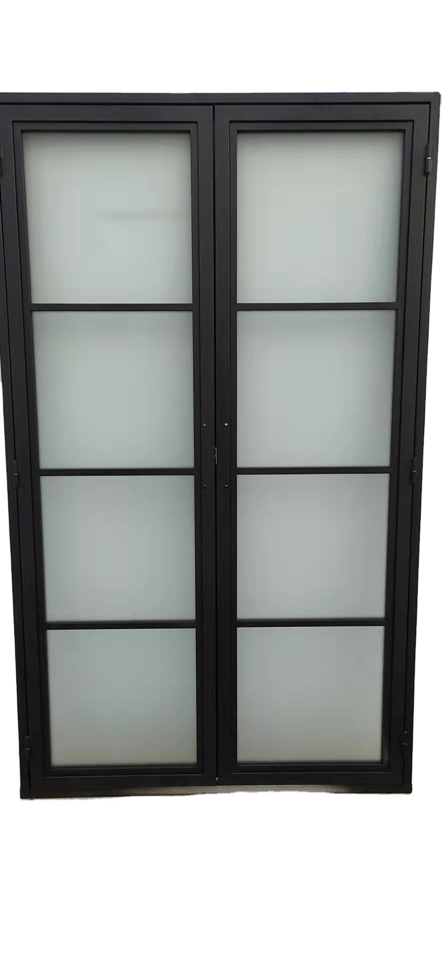 Tempered Glass French Steel Iron Glass Swing Door